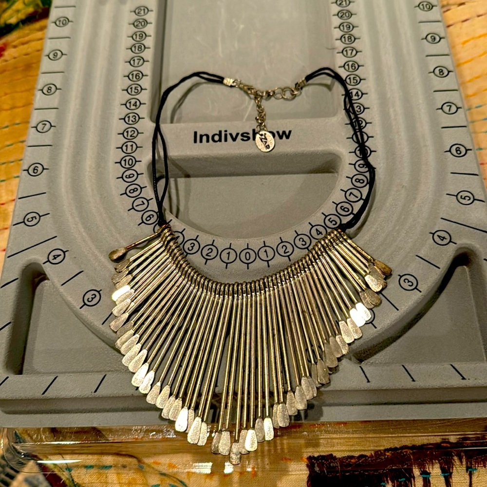 Vintage Silver Tone Bedouin Bib Necklace
